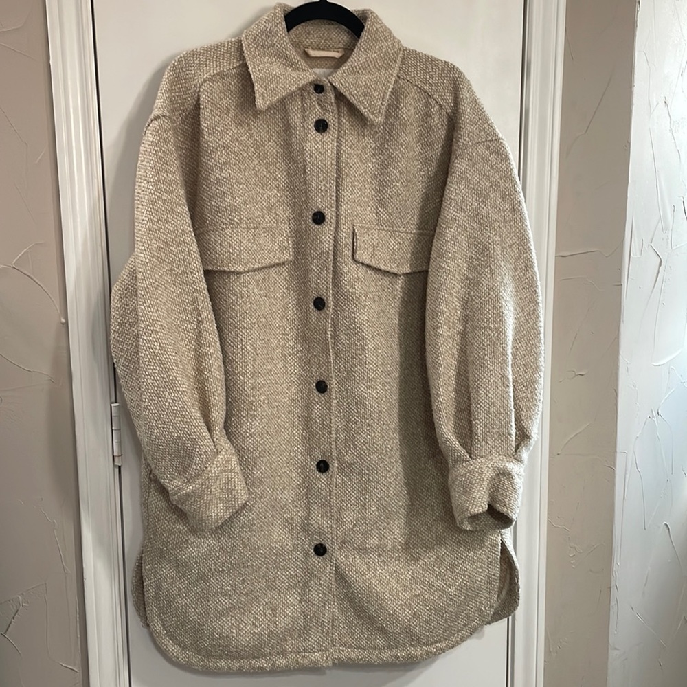 Beige shacket